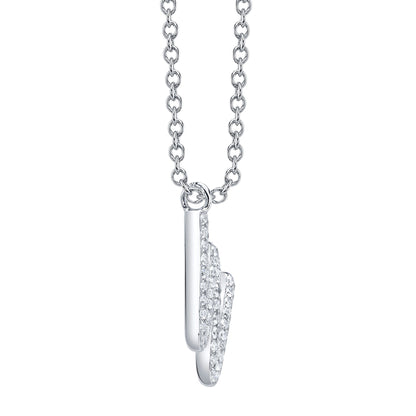 0.16CT 14K W/G DIAMOND PAVE NECKLACE - INITIAL W