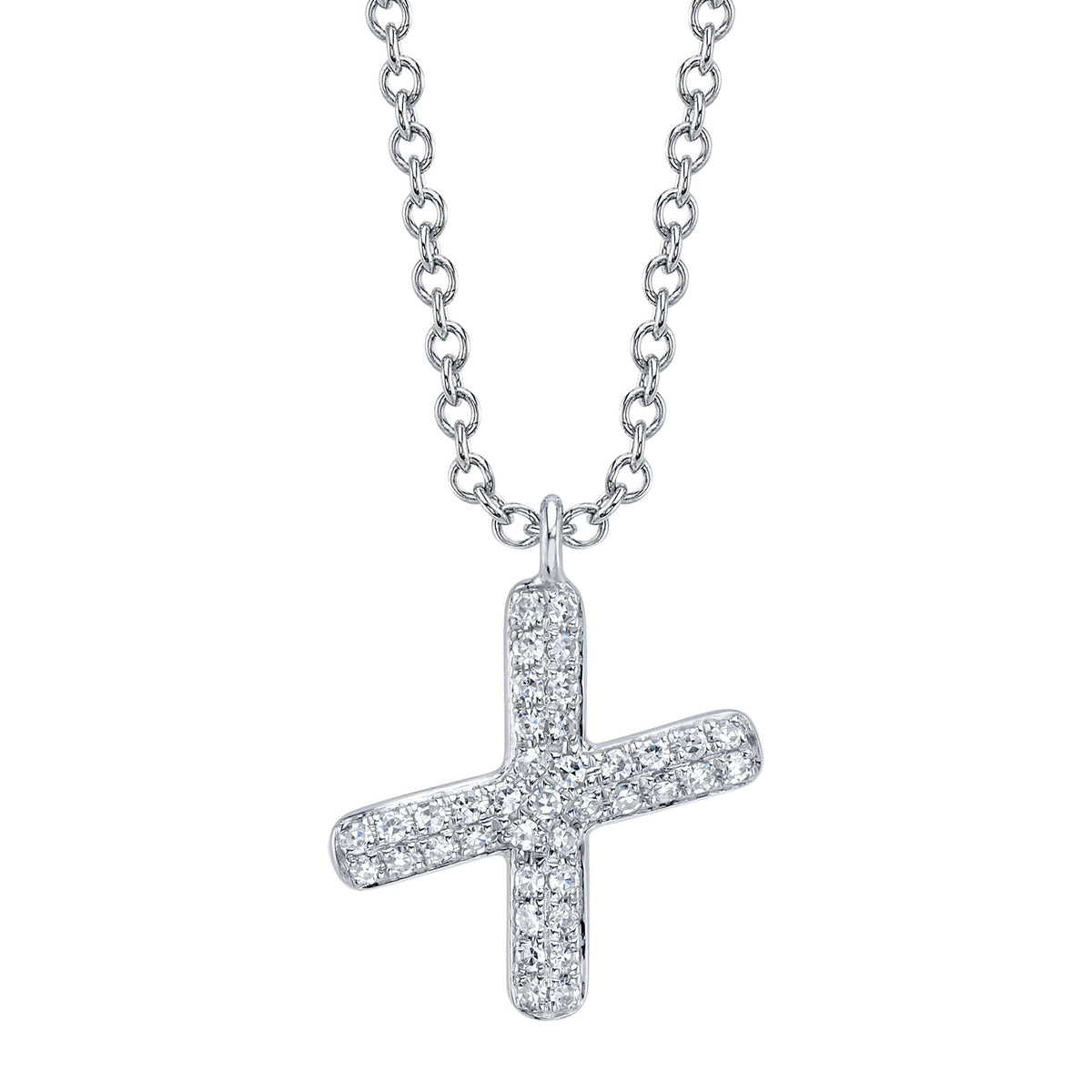 0.09CT 14K W/G DIAMOND PAVE NECKLACE - INITIAL X