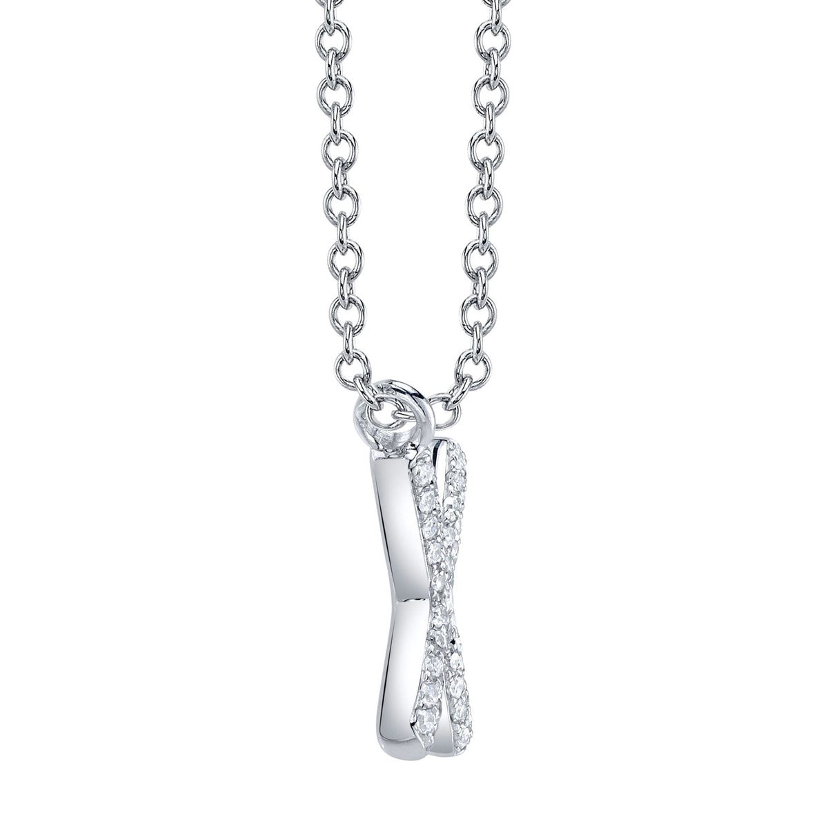 0.09CT 14K W/G DIAMOND PAVE NECKLACE - INITIAL X