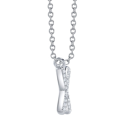 0.09CT 14K W/G DIAMOND PAVE NECKLACE - INITIAL X