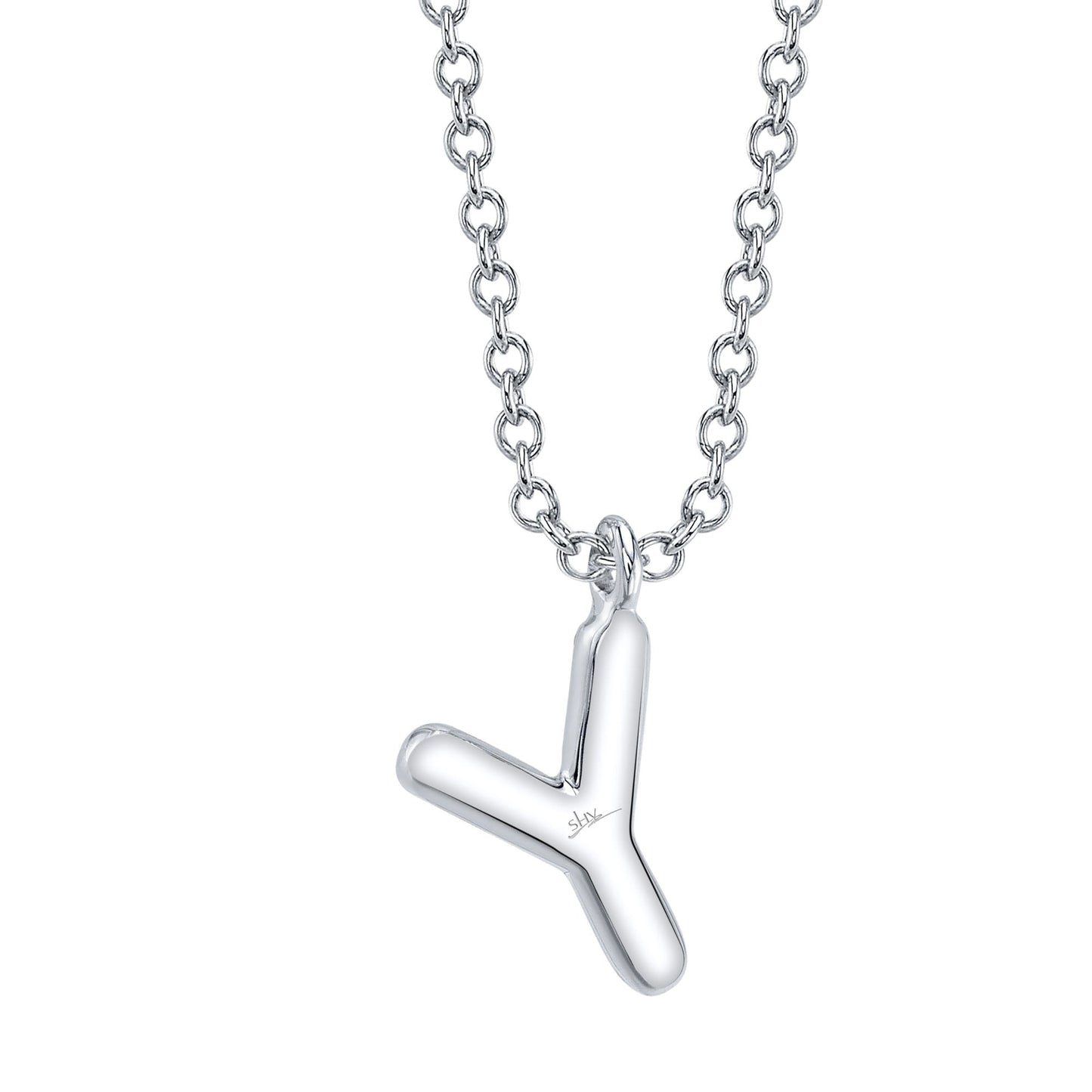 0.06CT 14K W/G DIAMOND PAVE NECKLACE - INITIAL Y