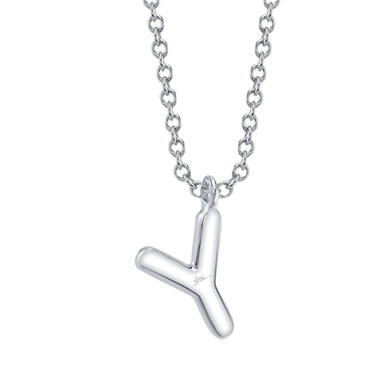 0.06CT 14K W/G DIAMOND PAVE NECKLACE - INITIAL Y