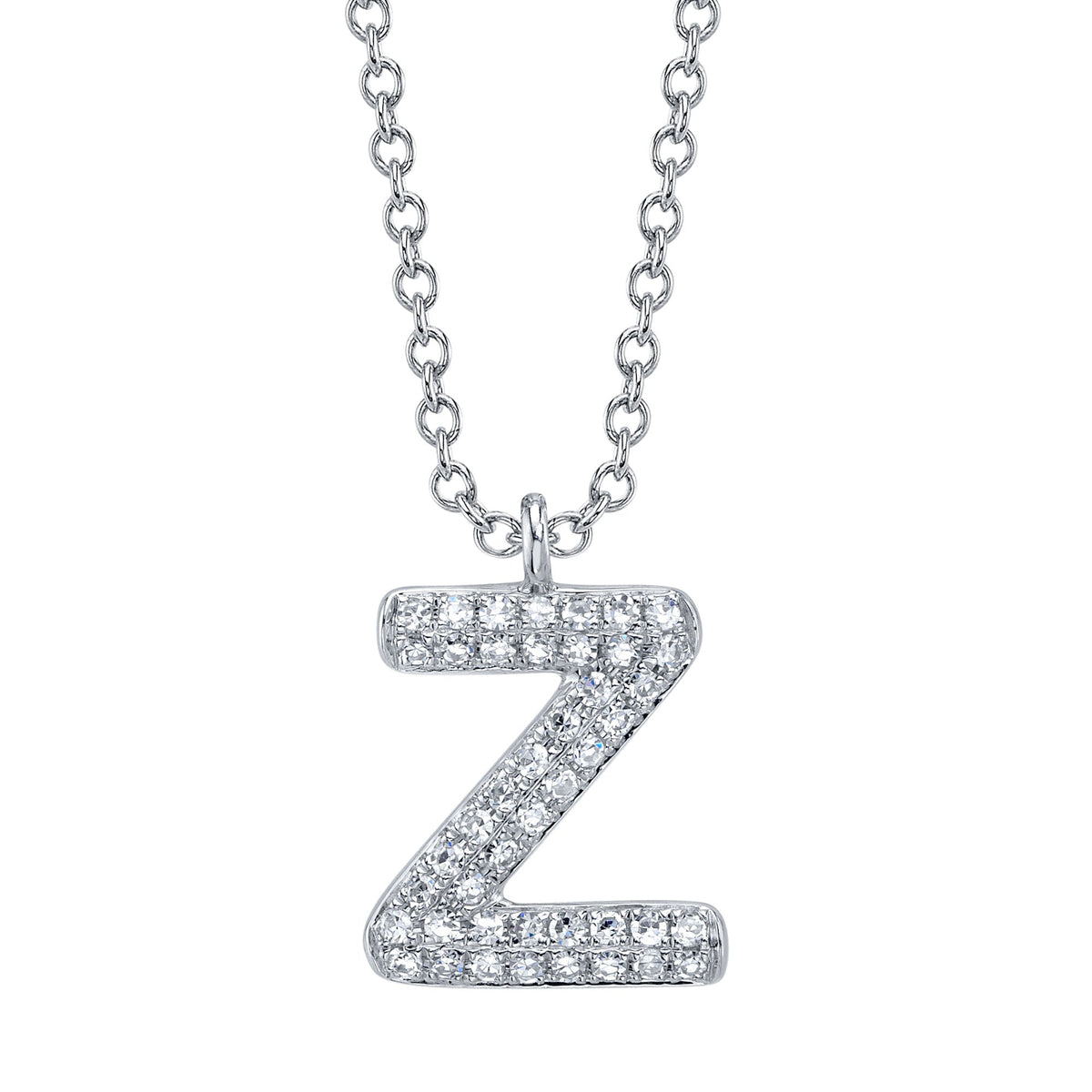 0.10CT 14K W/G DIAMOND PAVE NECKLACE - INITIAL Z