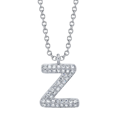 0.10CT 14K W/G DIAMOND PAVE NECKLACE - INITIAL Z
