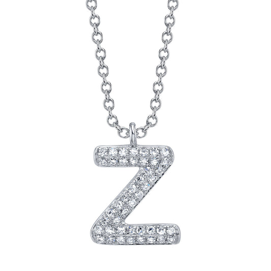 0.10CT 14K W/G DIAMOND PAVE NECKLACE - INITIAL Z