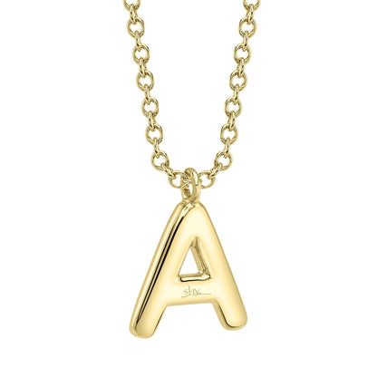 0.09CT 14K Y/G DIAMOND PAVE NECKLACE - INITIAL A