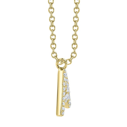 0.09CT 14K Y/G DIAMOND PAVE NECKLACE - INITIAL A