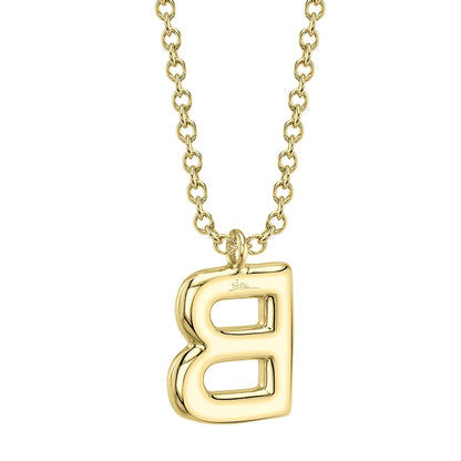 0.11CT 14K Y/G DIAMOND PAVE NECKLACE - INITIAL B