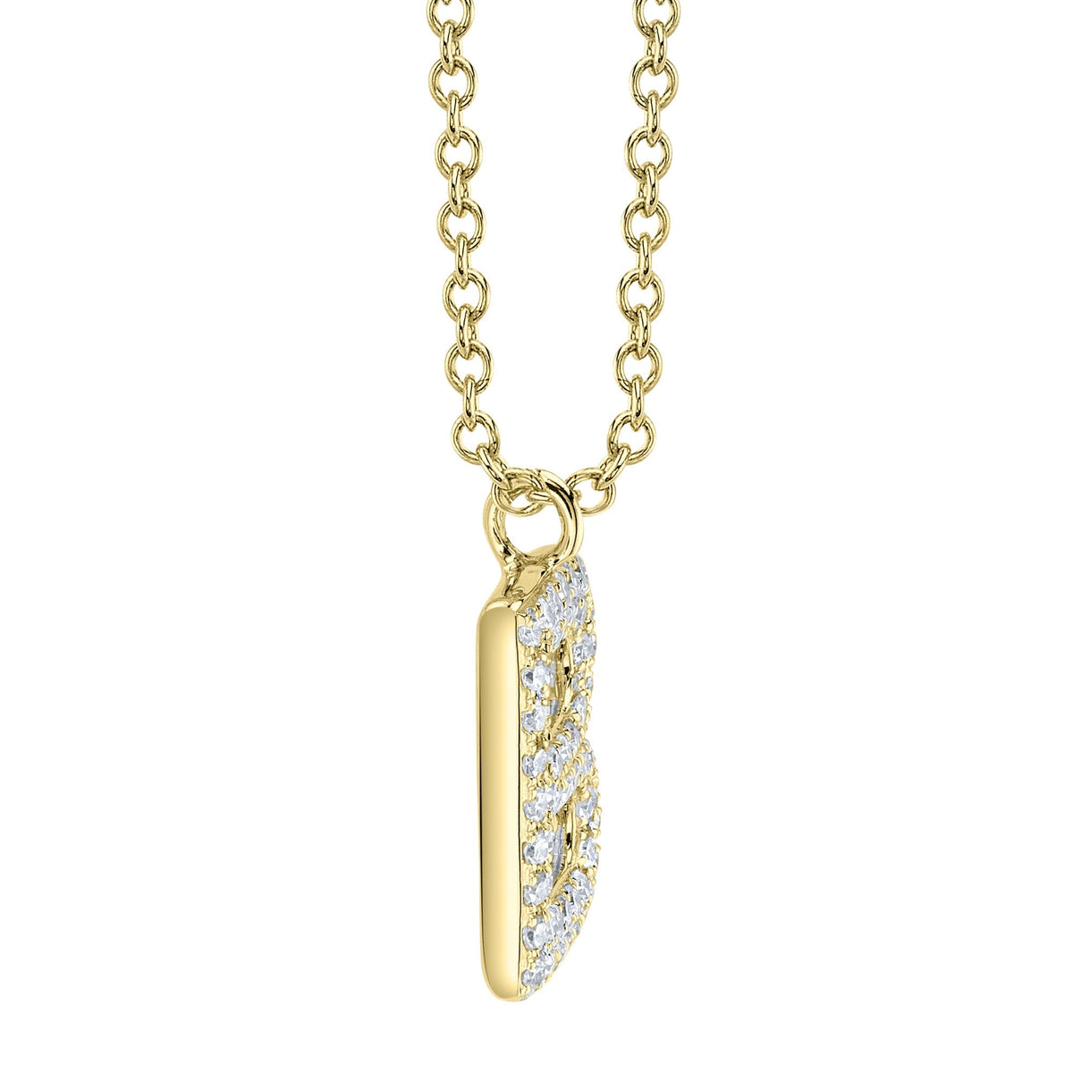 0.11CT 14K Y/G DIAMOND PAVE NECKLACE - INITIAL B