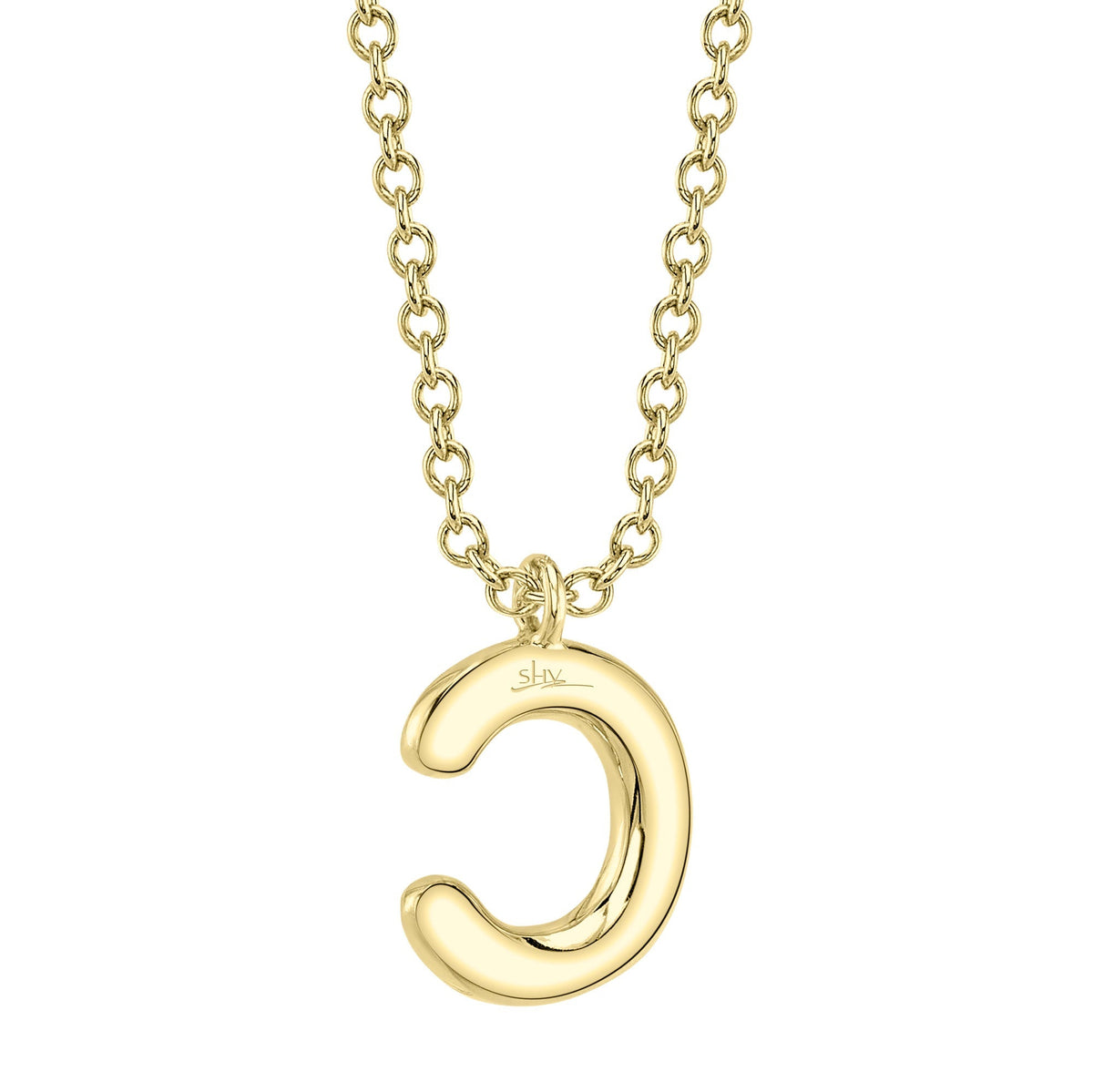 0.08CT 14K Y/G DIAMOND PAVE NECKLACE - INITIAL C