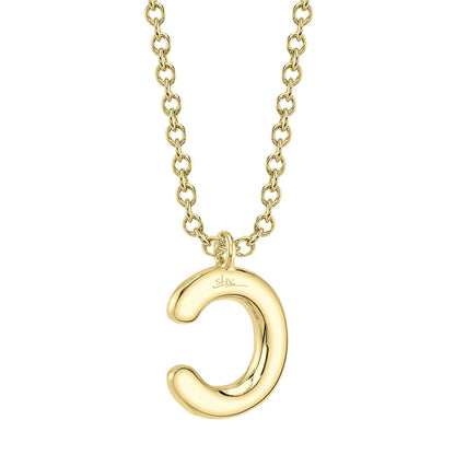 0.08CT 14K Y/G DIAMOND PAVE NECKLACE - INITIAL C