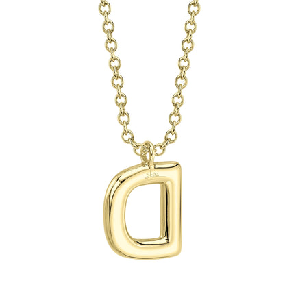 0.10CT 14K Y/G DIAMOND PAVE NECKLACE - INITIAL D