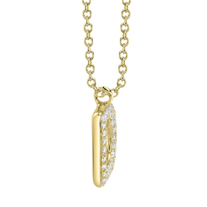 0.10CT 14K Y/G DIAMOND PAVE NECKLACE - INITIAL D