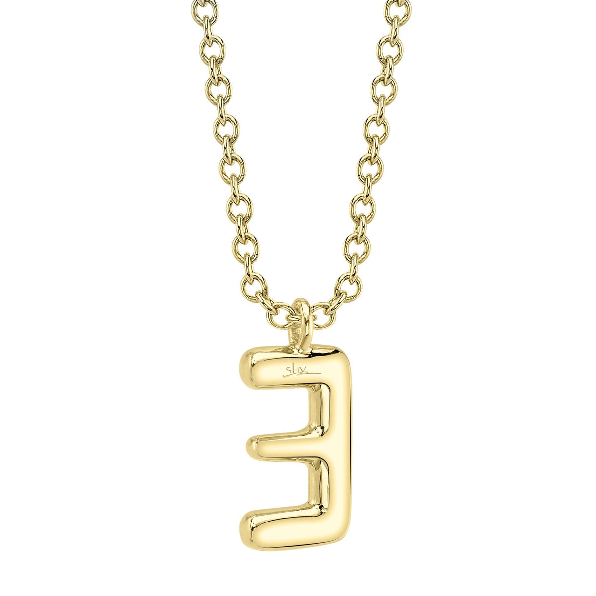 0.07CT 14K Y/G DIAMOND PAVE NECKLACE - INITIAL E