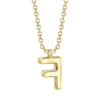 0.08CT 14K Y/G DIAMOND PAVE NECKLACE - INITIAL F