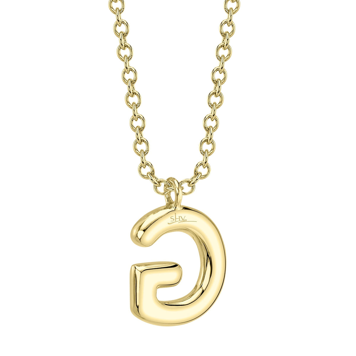 0.10CT 14K Y/G DIAMOND PAVE NECKLACE - INITIAL G