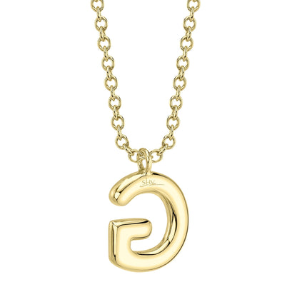 0.10CT 14K Y/G DIAMOND PAVE NECKLACE - INITIAL G
