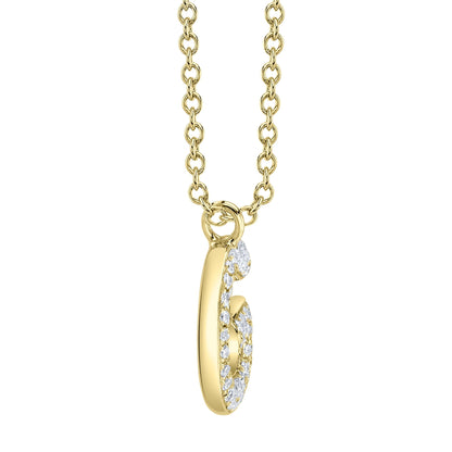 0.10CT 14K Y/G DIAMOND PAVE NECKLACE - INITIAL G