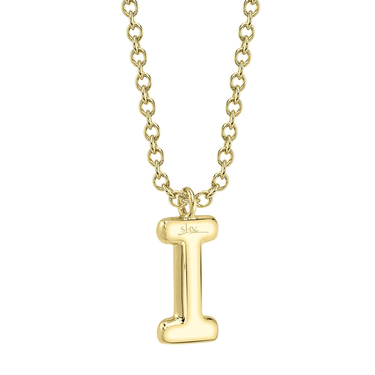 0.06CT 14K Y/G DIAMOND PAVE NECKLACE - INITIAL I