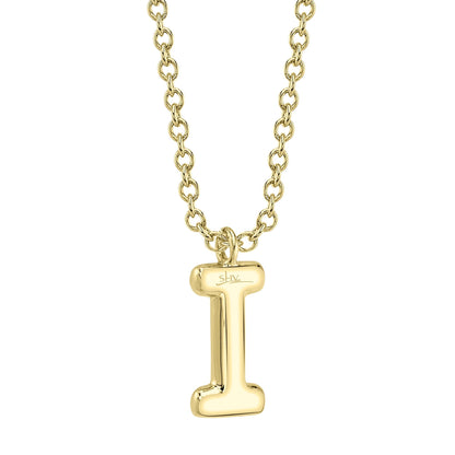 0.06CT 14K Y/G DIAMOND PAVE NECKLACE - INITIAL I