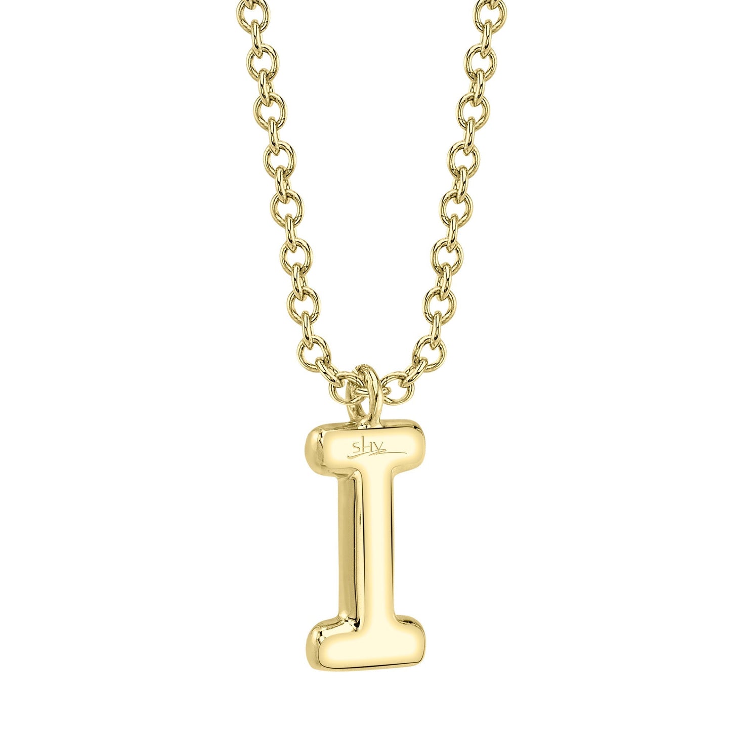 0.06CT 14K Y/G DIAMOND PAVE NECKLACE - INITIAL I