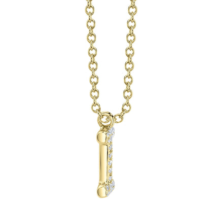 0.06CT 14K Y/G DIAMOND PAVE NECKLACE - INITIAL I