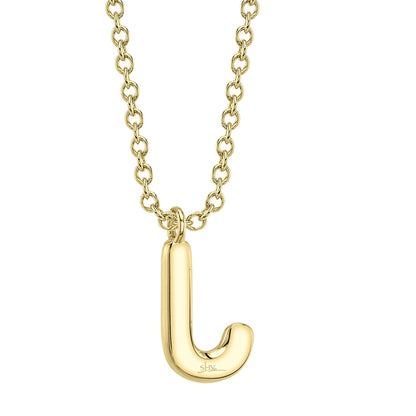 0.06CT 14K Y/G DIAMOND PAVE NECKLACE - INITIAL J
