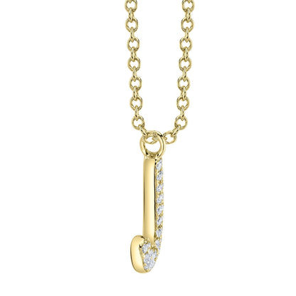 0.06CT 14K Y/G DIAMOND PAVE NECKLACE - INITIAL J