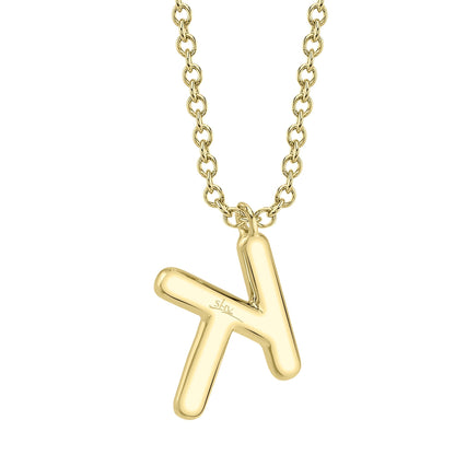 0.10CT 14K Y/G DIAMOND PAVE NECKLACE - INITIAL K