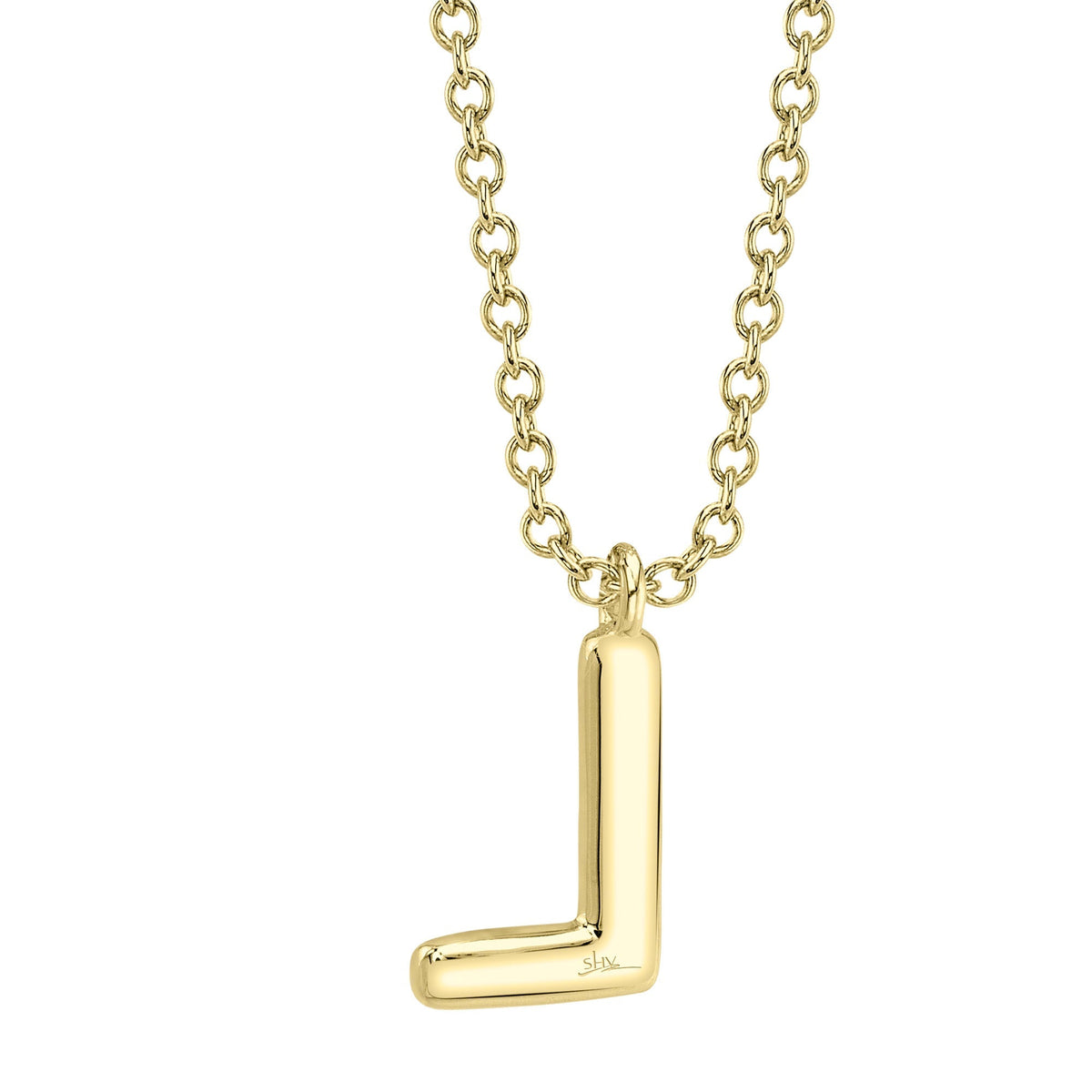 0.05CT 14K Y/G DIAMOND PAVE NECKLACE - INITIAL L