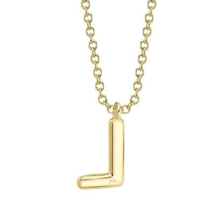 0.05CT 14K Y/G DIAMOND PAVE NECKLACE - INITIAL L