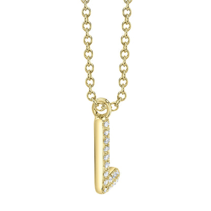 0.05CT 14K Y/G DIAMOND PAVE NECKLACE - INITIAL L
