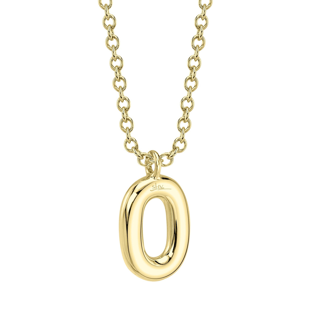 0.08CT 14K Y/G DIAMOND PAVE NECKLACE - INITIAL O