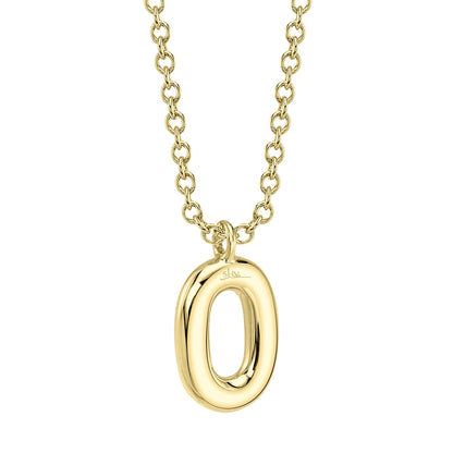0.08CT 14K Y/G DIAMOND PAVE NECKLACE - INITIAL O