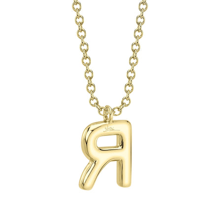0.10CT 14K Y/G DIAMOND PAVE NECKLACE - INITIAL R