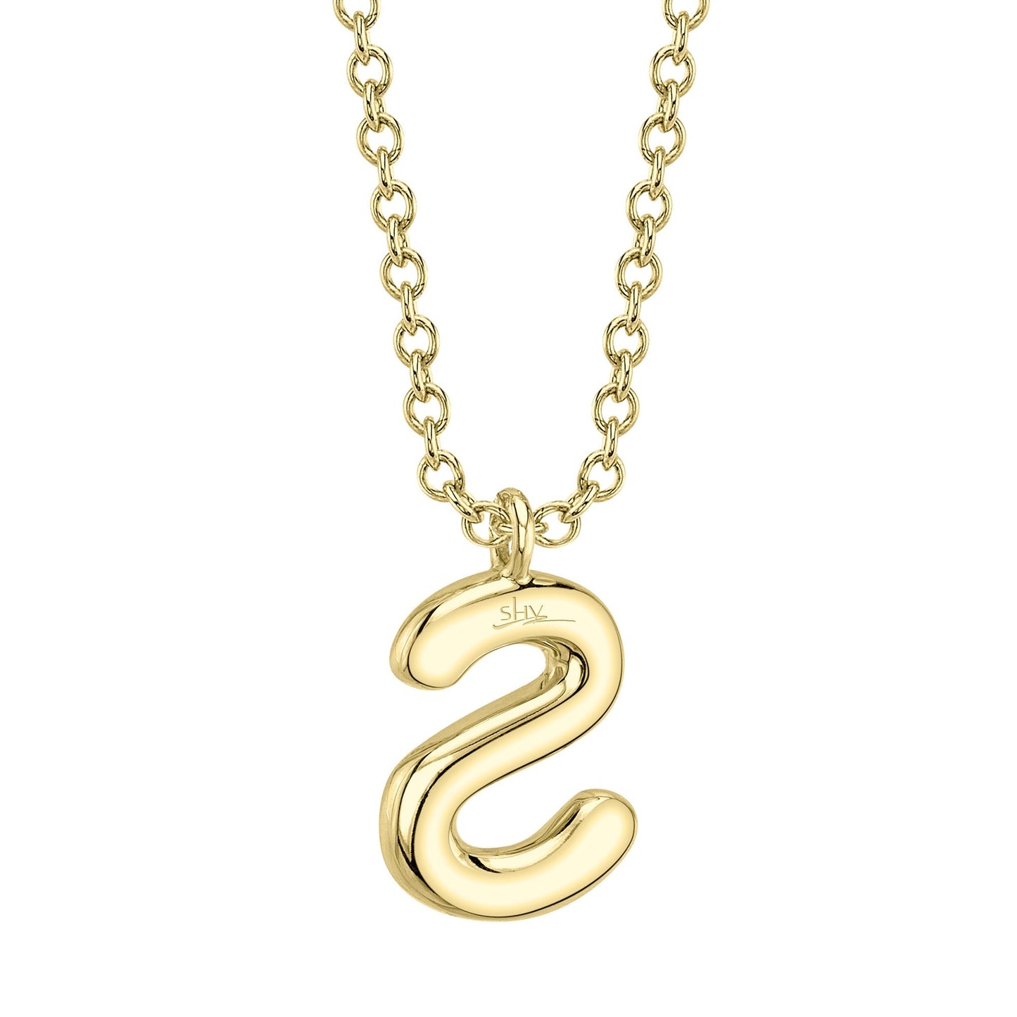 0.09CT 14K Y/G DIAMOND PAVE NECKLACE - INITIAL S