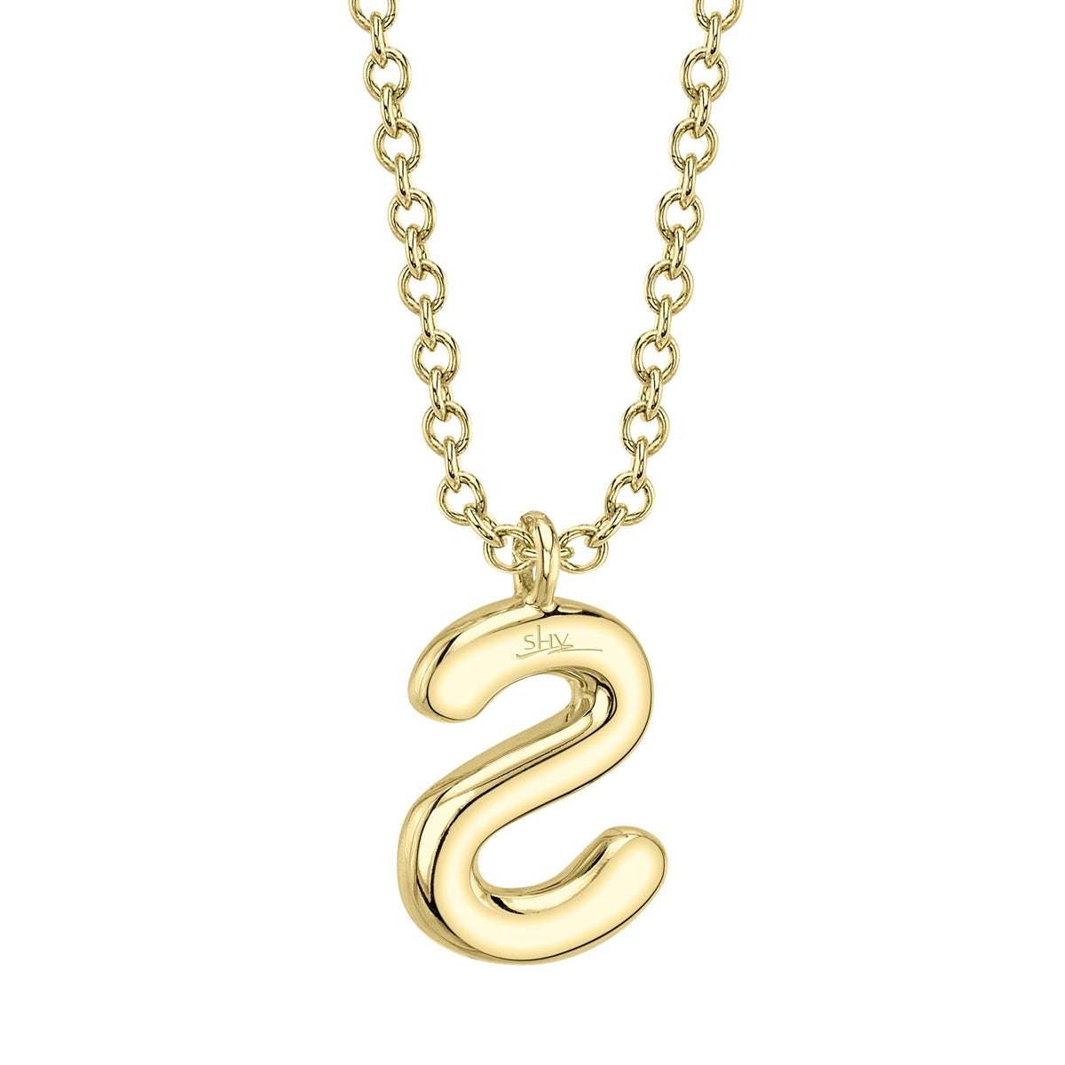 0.09CT 14K Y/G DIAMOND PAVE NECKLACE - INITIAL S
