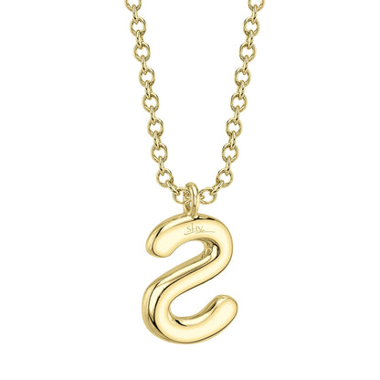 0.09CT 14K Y/G DIAMOND PAVE NECKLACE - INITIAL S