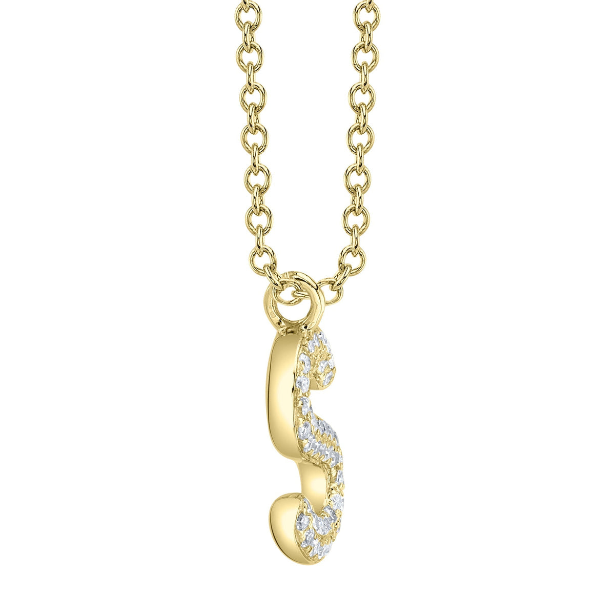 0.09CT 14K Y/G DIAMOND PAVE NECKLACE - INITIAL S