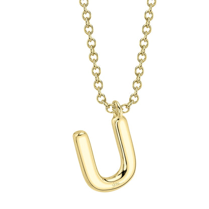 0.09CT 14K Y/G DIAMOND PAVE NECKLACE - INITIAL U