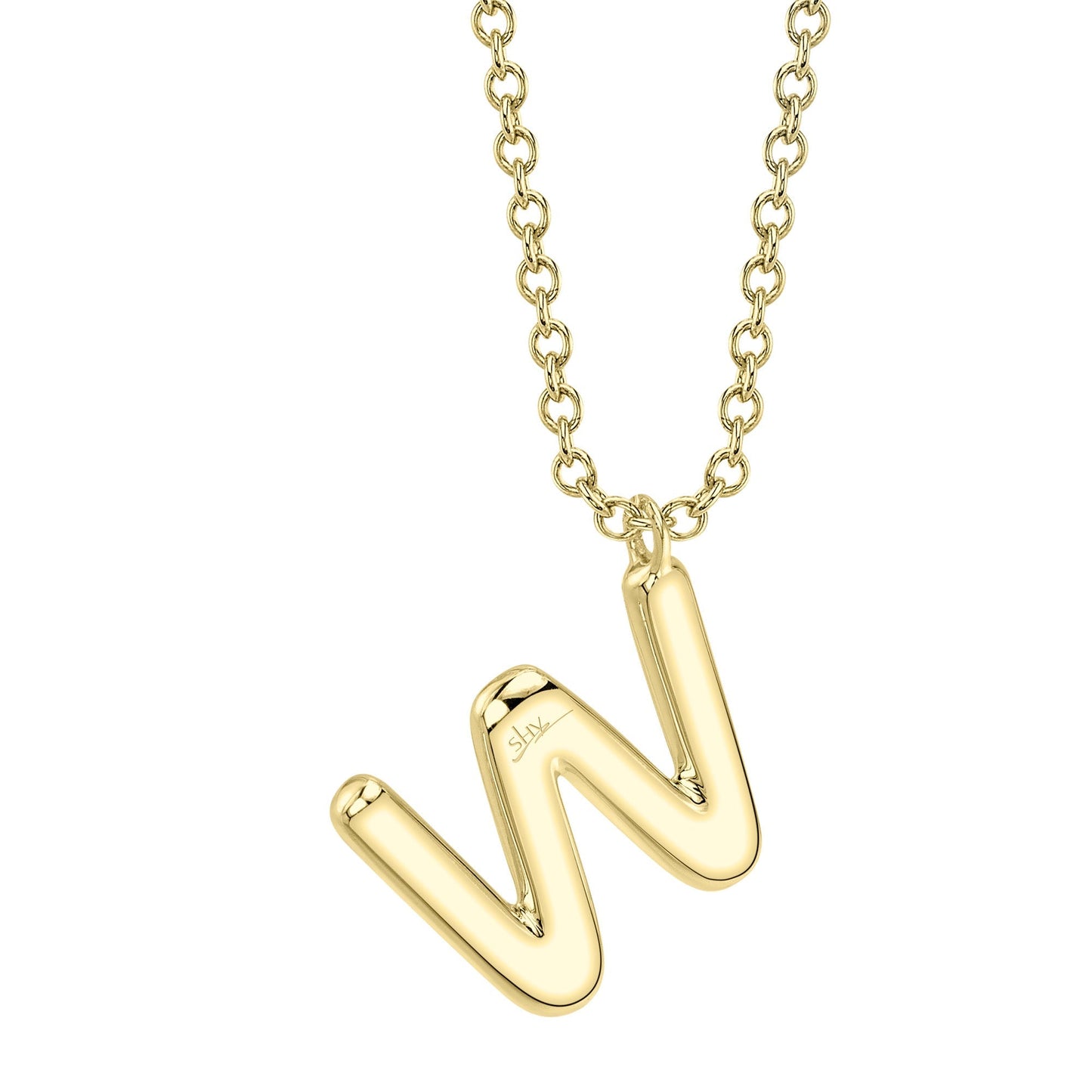 0.16CT 14K Y/G DIAMOND PAVE NECKLACE - INITIAL W