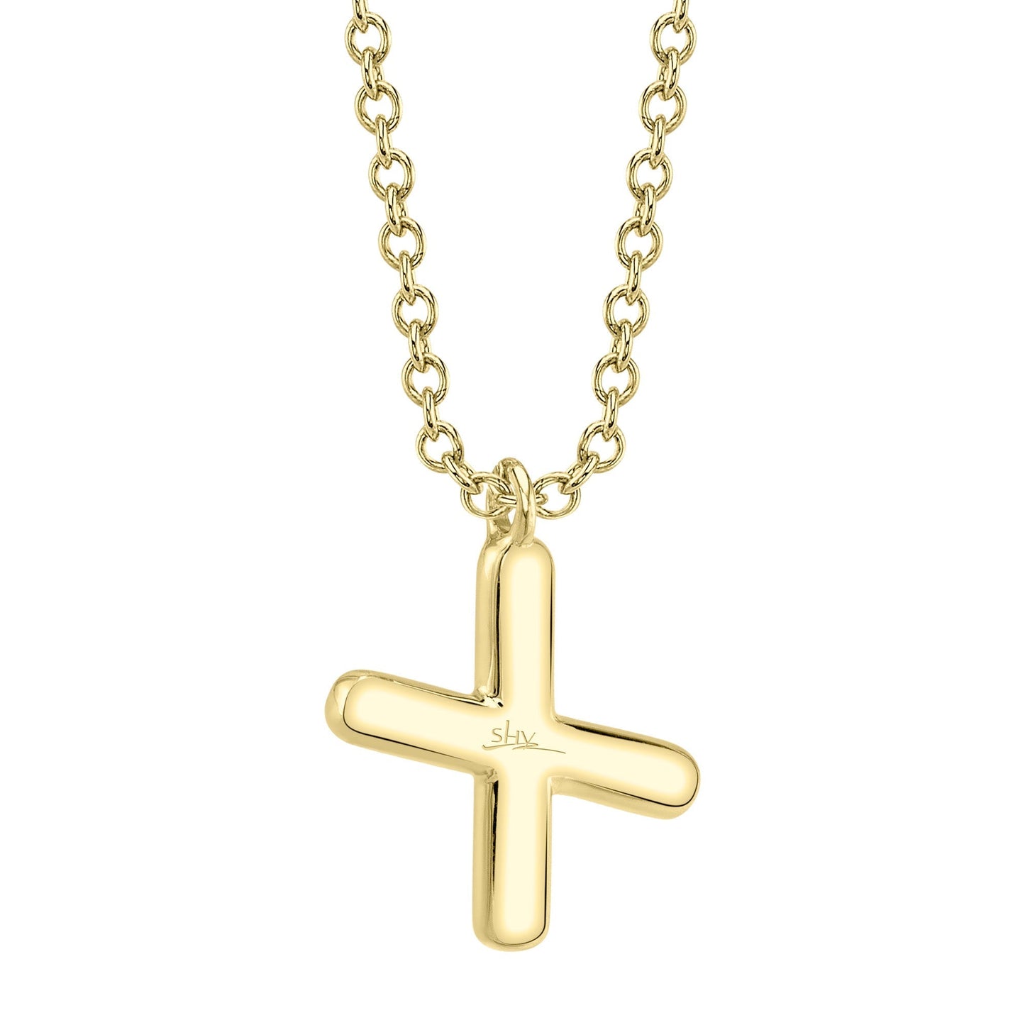 0.09CT 14K Y/G DIAMOND PAVE NECKLACE - INITIAL X