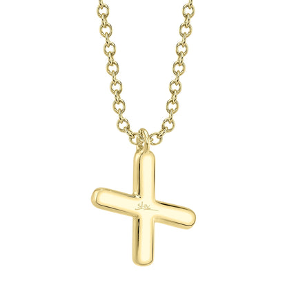 0.09CT 14K Y/G DIAMOND PAVE NECKLACE - INITIAL X