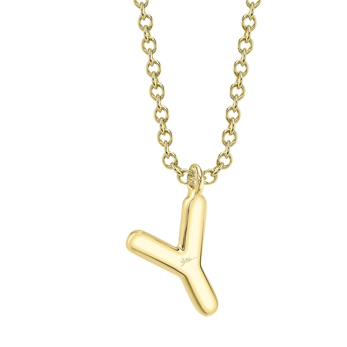 0.06CT 14K Y/G DIAMOND PAVE NECKLACE - INITIAL Y