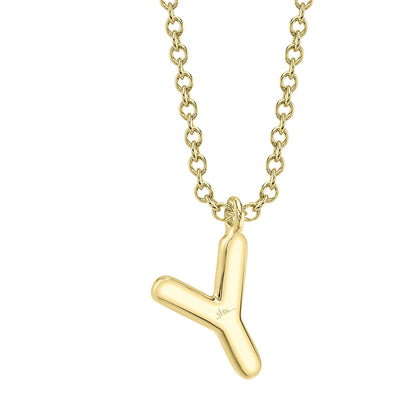 0.06CT 14K Y/G DIAMOND PAVE NECKLACE - INITIAL Y
