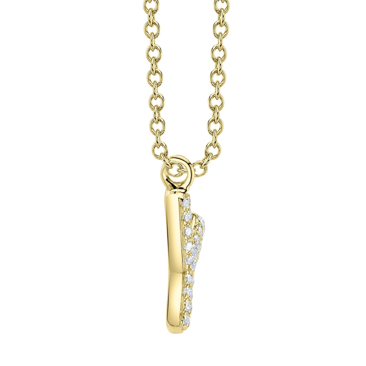0.06CT 14K Y/G DIAMOND PAVE NECKLACE - INITIAL Y