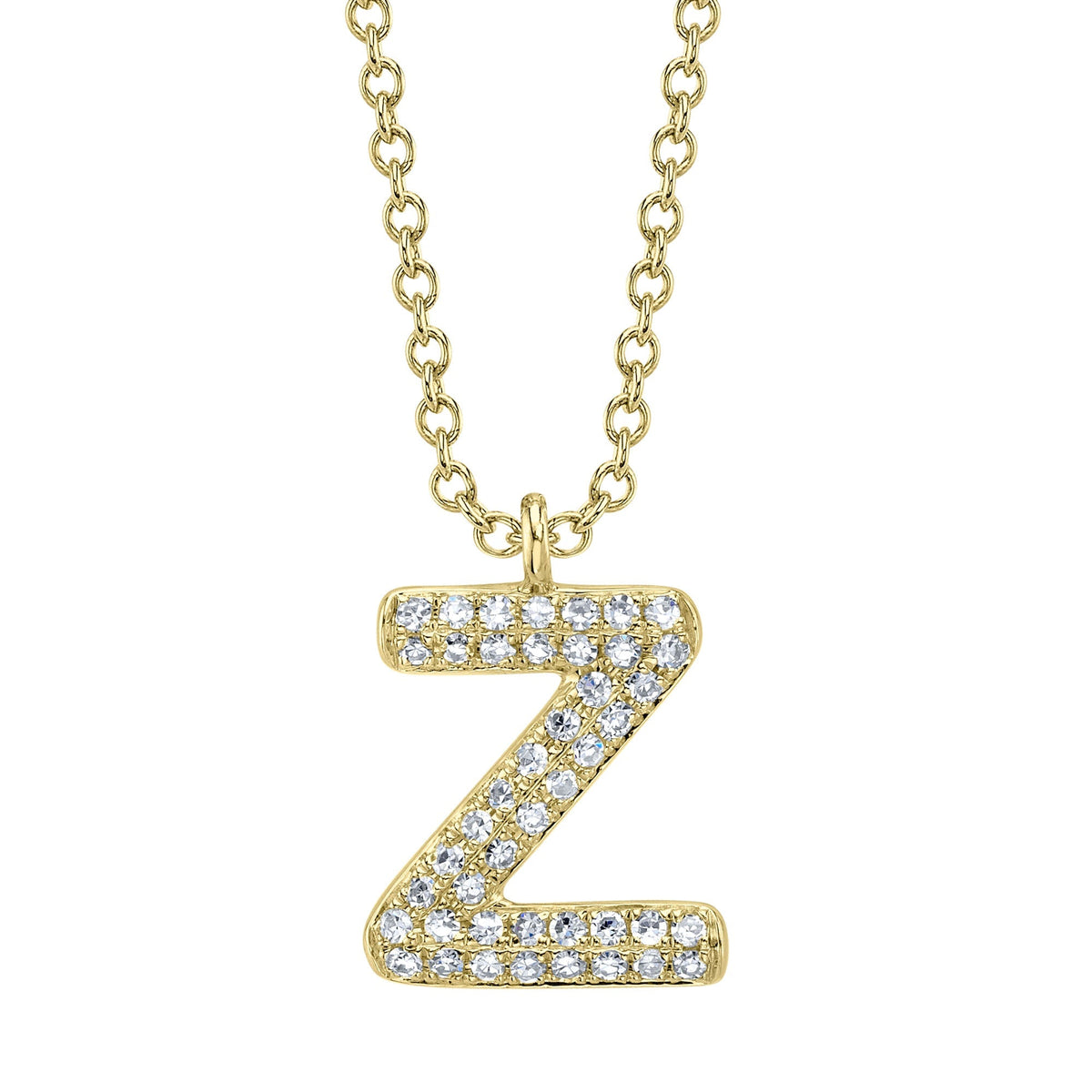 0.10CT 14K Y/G DIAMOND PAVE NECKLACE - INITIAL Z