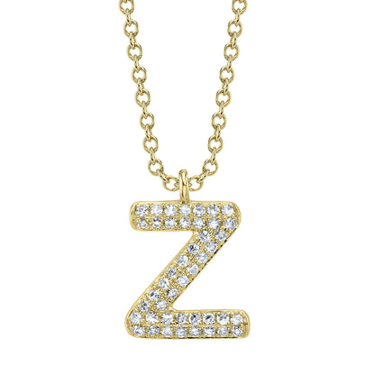 0.10CT 14K Y/G DIAMOND PAVE NECKLACE - INITIAL Z
