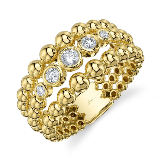 0.31CT 14K Y/G DIAMOND BEZEL RING