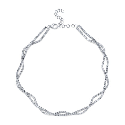 2.53CT 14K W/G DIAMOND TWISTED DOUBLE STRAND NECKLACE